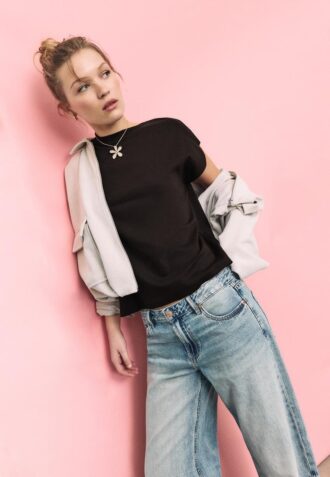 B06 T-shirt basique à épaules tombantes