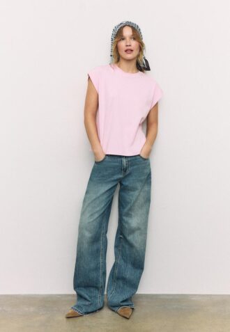 B06 T-shirt basique à épaules tombantes