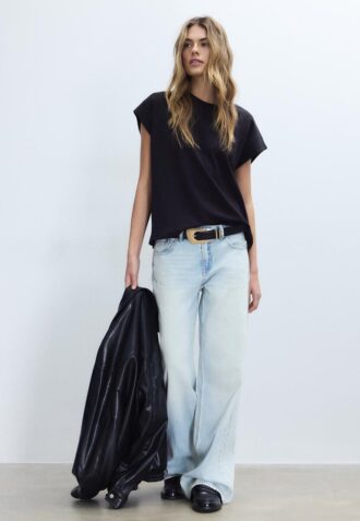 B06 T-shirt basique à épaules tombantes