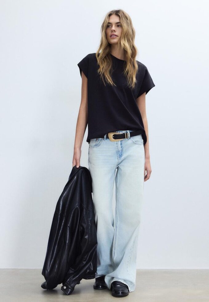 B06 T-shirt basique à épaules tombantes B06 T-shirt basique à épaules tombantes