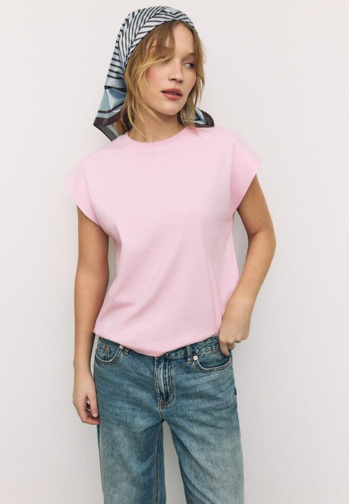 B06 T-shirt basique à épaules tombantes