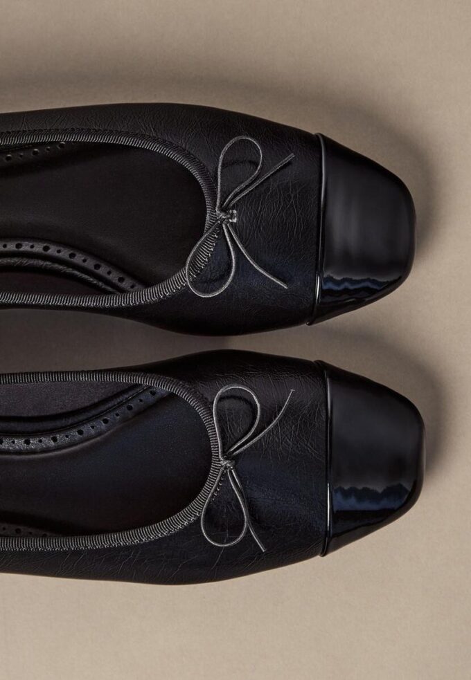 Ballerines effet cuir avec nœud