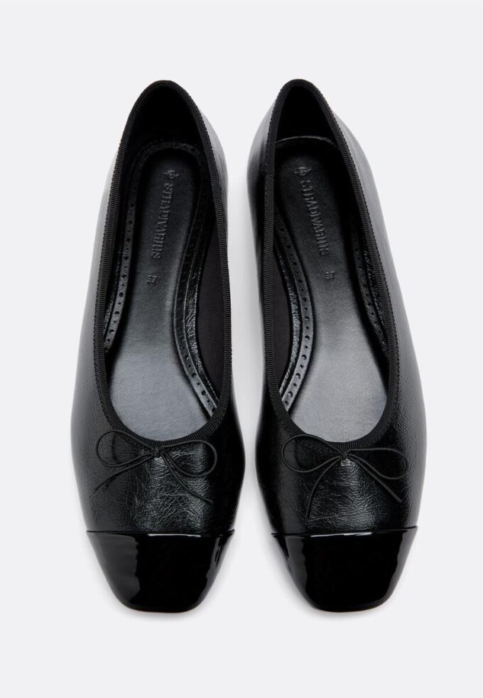 Ballerines effet cuir avec nœud