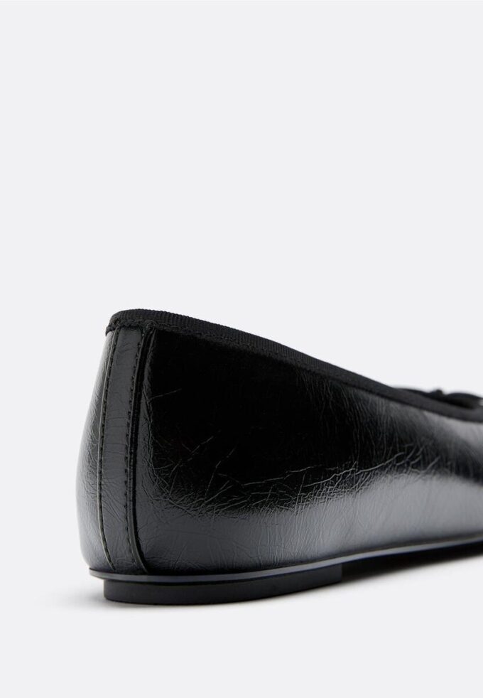Ballerines effet cuir avec nœud