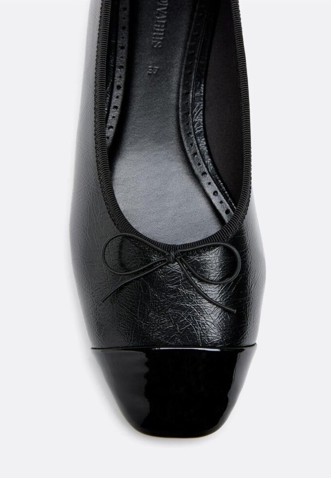 Ballerines effet cuir avec nœud