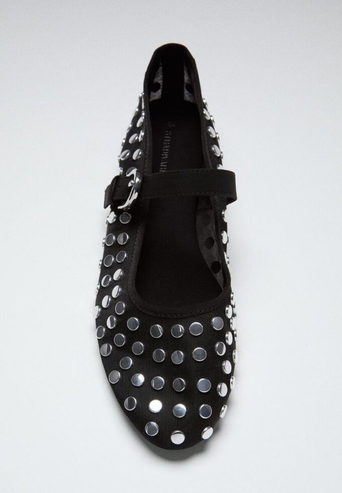 Ballerines en maille avec clous