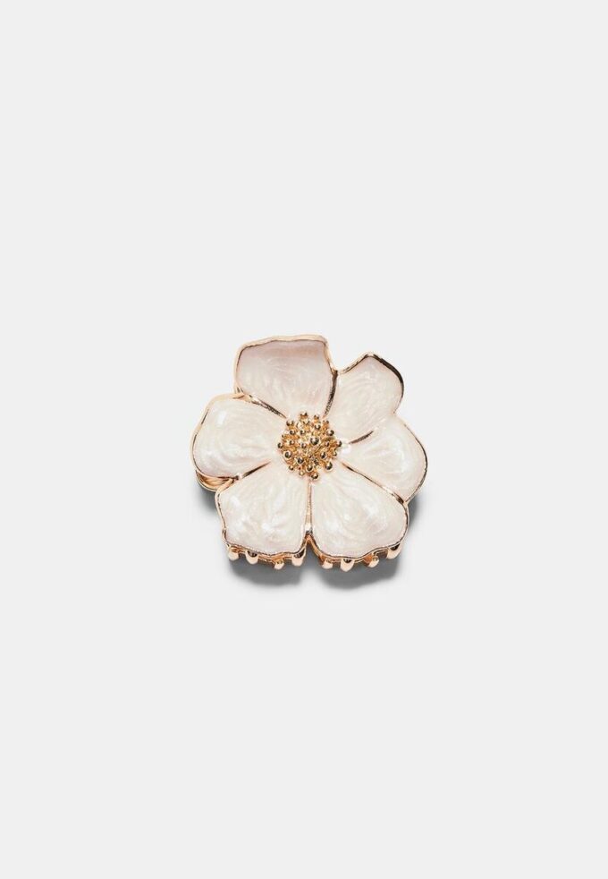 Barrette à cheveux en métal en forme de fleur