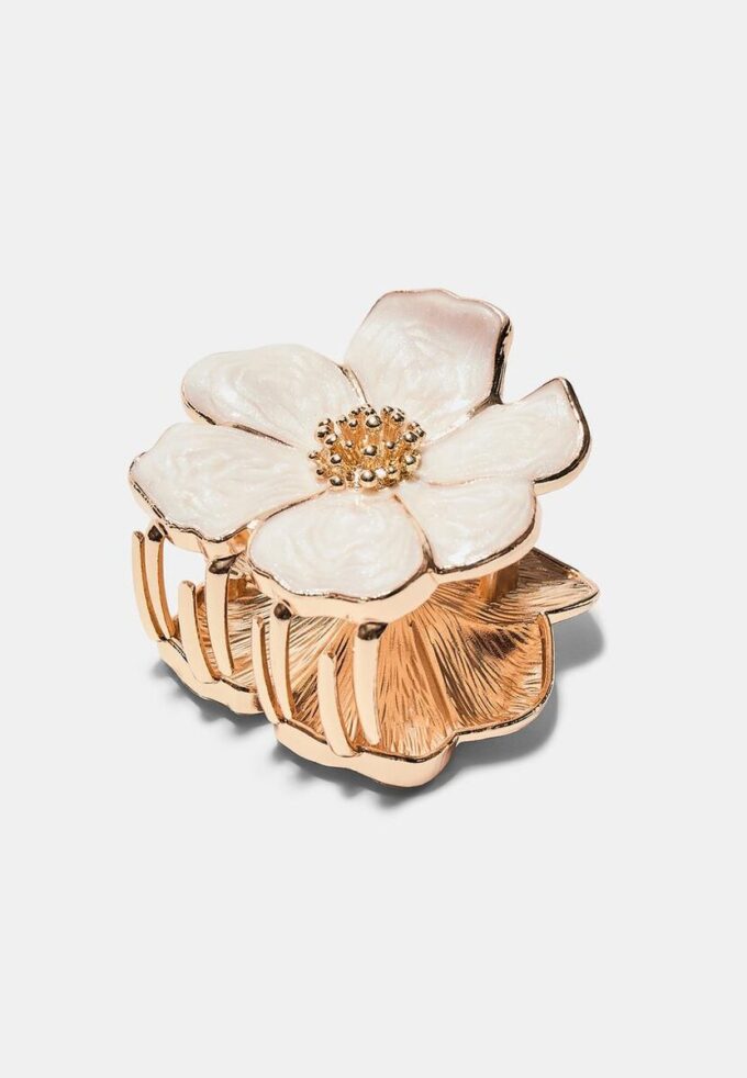 Barrette à cheveux en métal en forme de fleur
