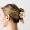 Barrette à cheveux en métal en forme de fleur