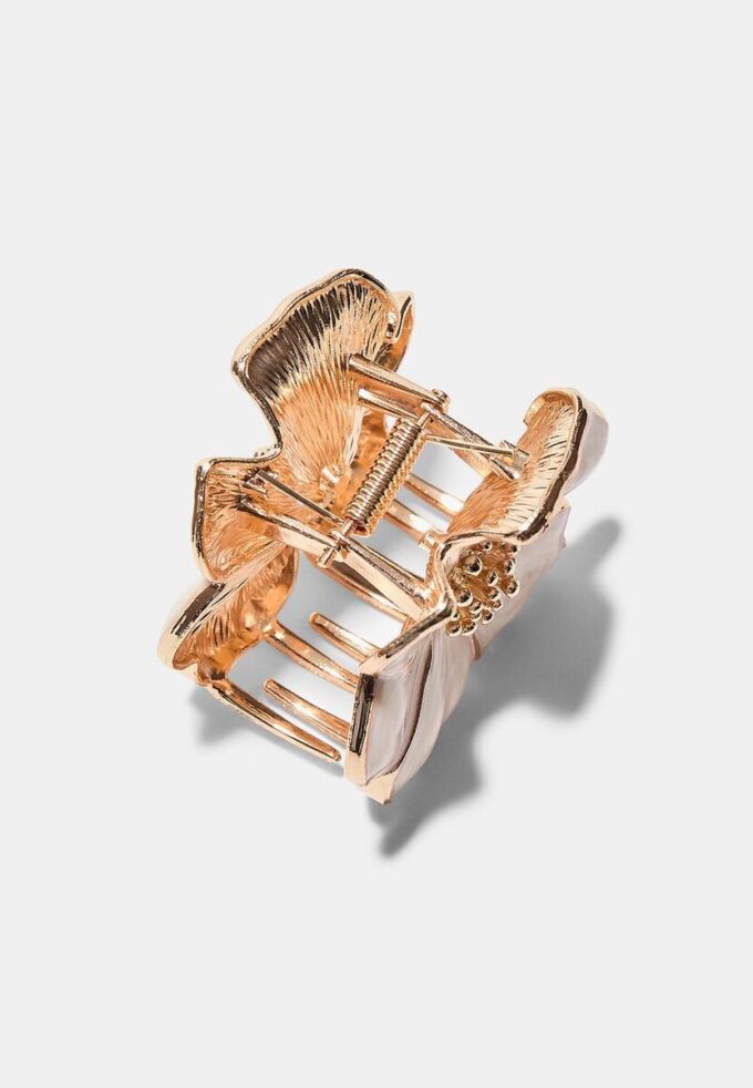 Barrette à cheveux en métal en forme de fleur