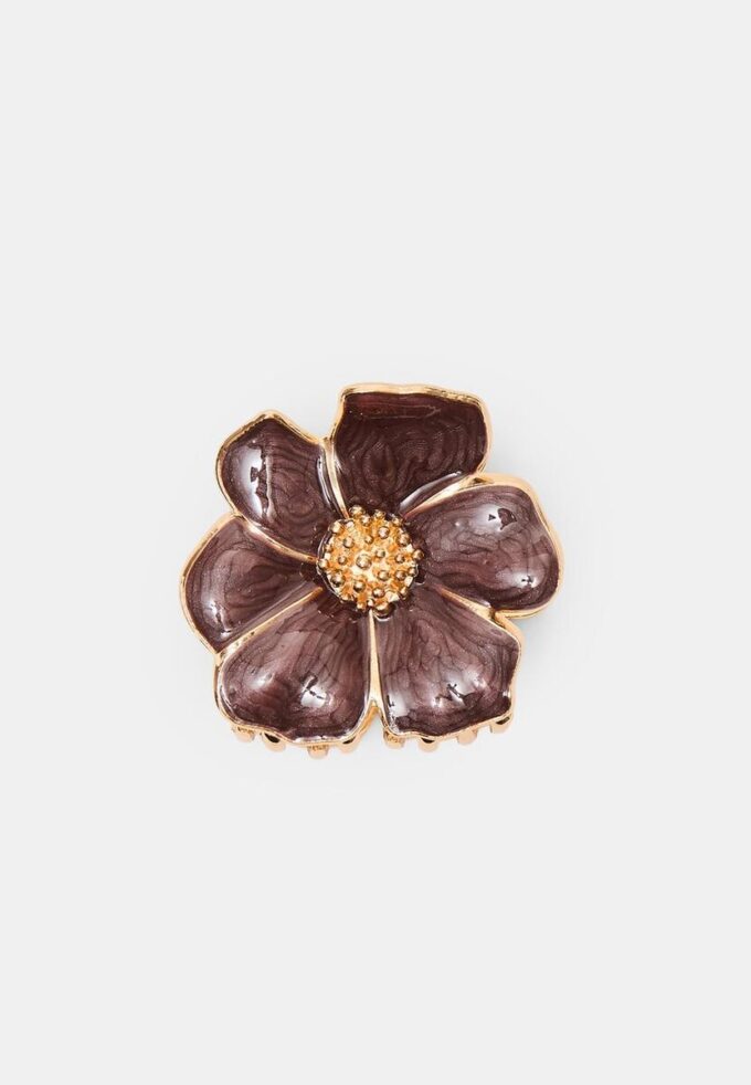 Barrette à cheveux fleur métallisée