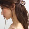 Barrette à cheveux fleur métallisée