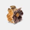 Barrette à cheveux fleur métallisée