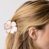 Barrette à cheveux fleur métallisée