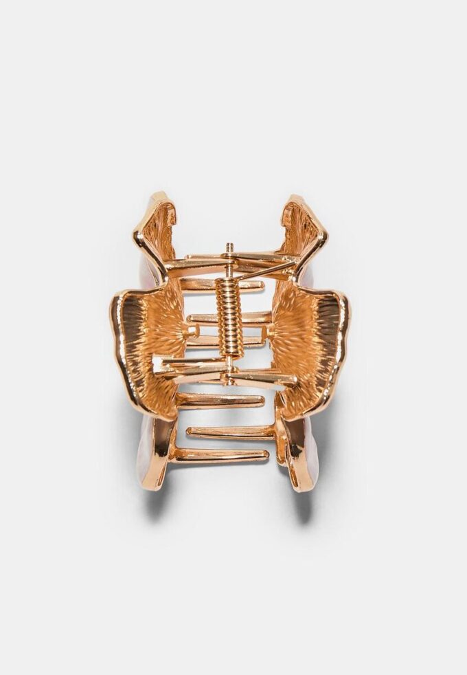 Barrette à cheveux fleur métallisée