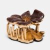 Barrette à cheveux fleur métallisée