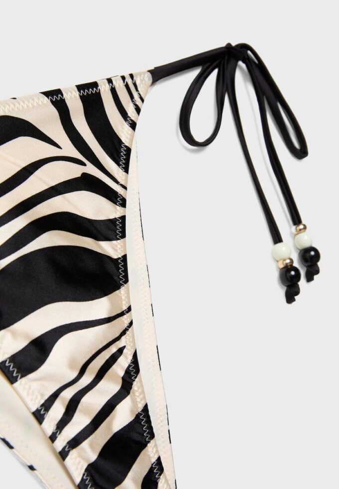 Bas de bikini brésilien imprimé en satin