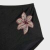 Bas de bikini hot-pant à fleurs brodées Bas de bikini hot-pant à fleurs brodées