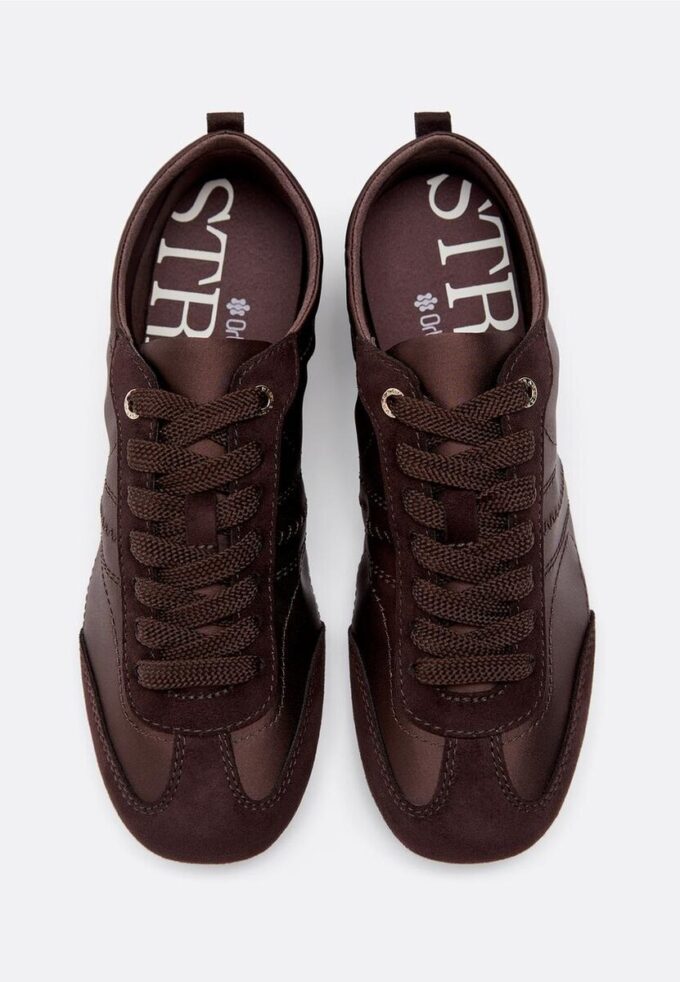 Baskets à semelle fine effet satin