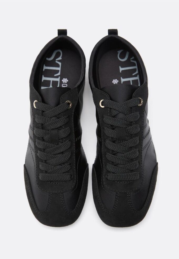 Baskets à semelle fine effet satin