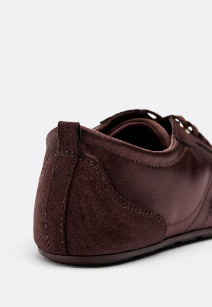 Baskets à semelle fine effet satin