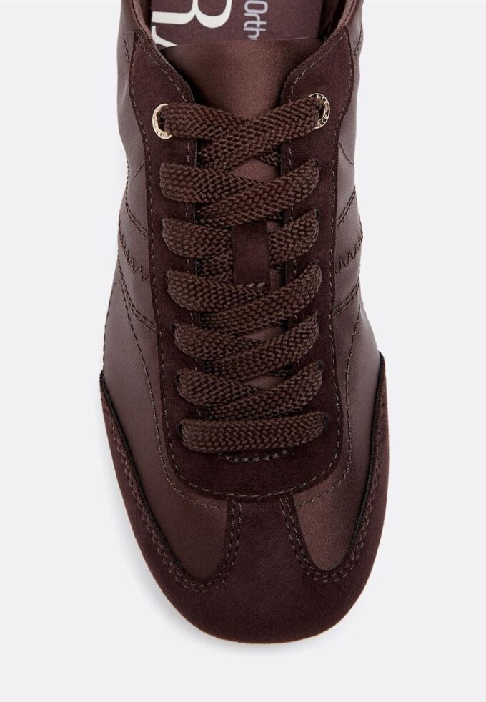 Baskets à semelle fine effet satin