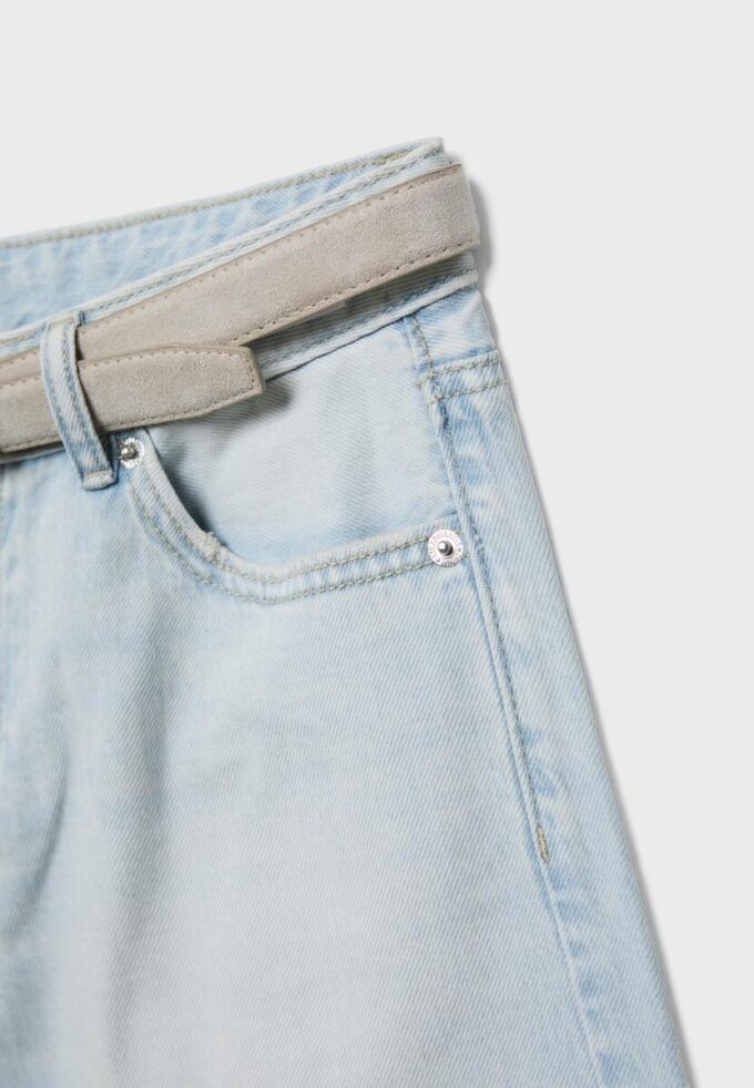Bermuda en denim avec ceinture Bermuda en denim avec ceinture