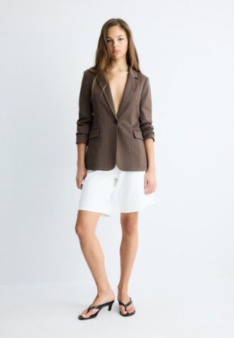 Blazer basique en maille rayée