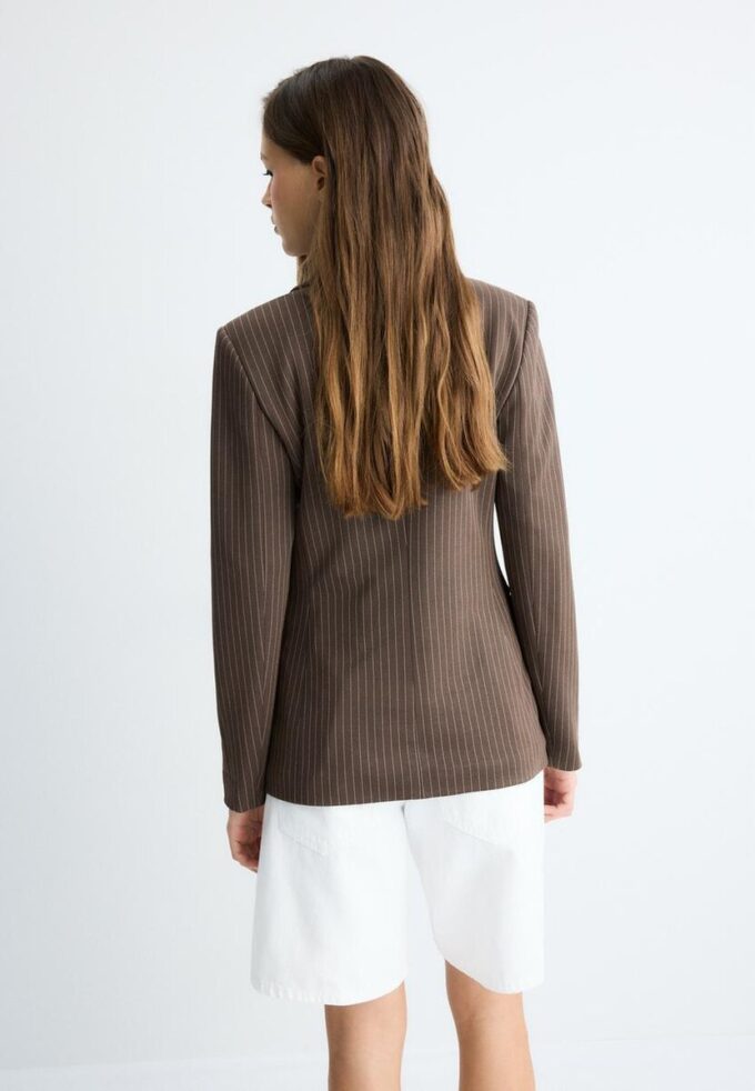 Blazer basique en maille rayée