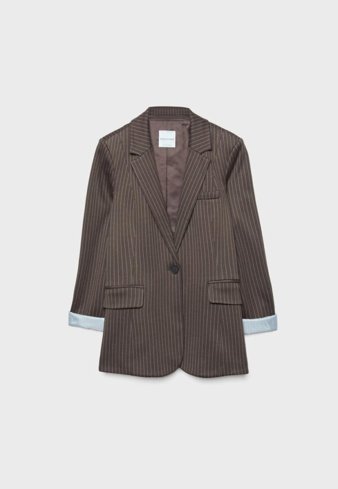 Blazer basique en maille rayée