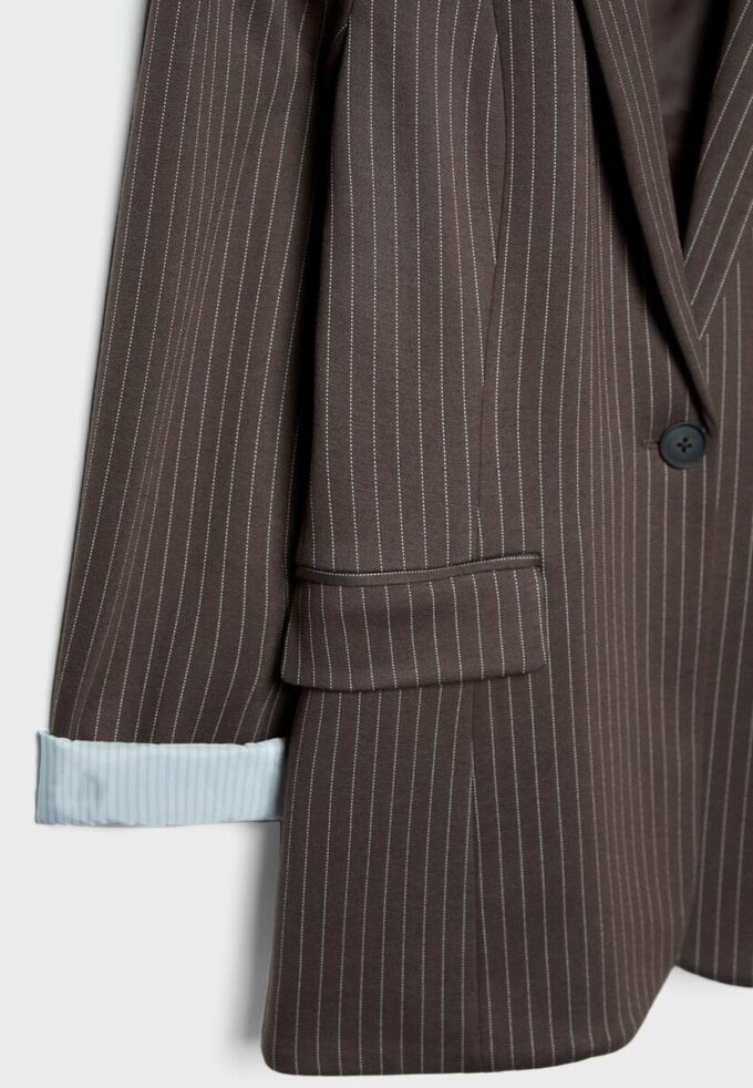 Blazer basique en maille rayée