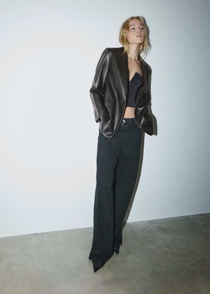 Blazer coupe classique effet cuir Blazer coupe classique effet cuir