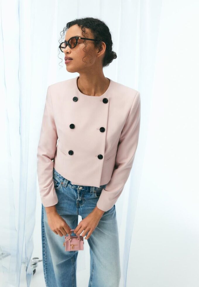 Blazer court à col rond Blazer court à col rond