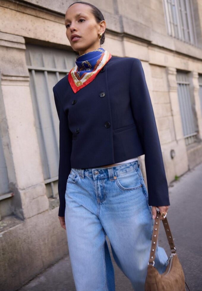 Blazer court à col rond Blazer court à col rond