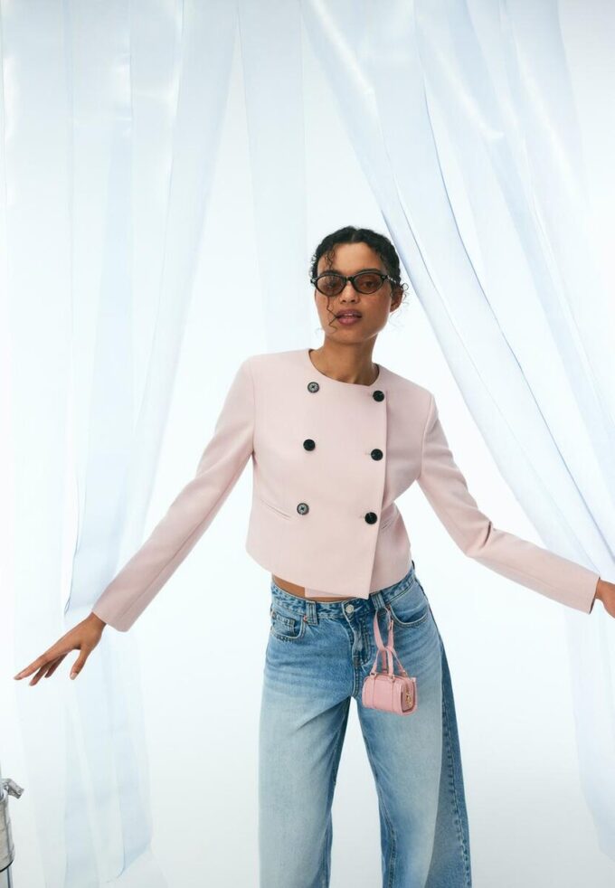 Blazer court à col rond Blazer court à col rond