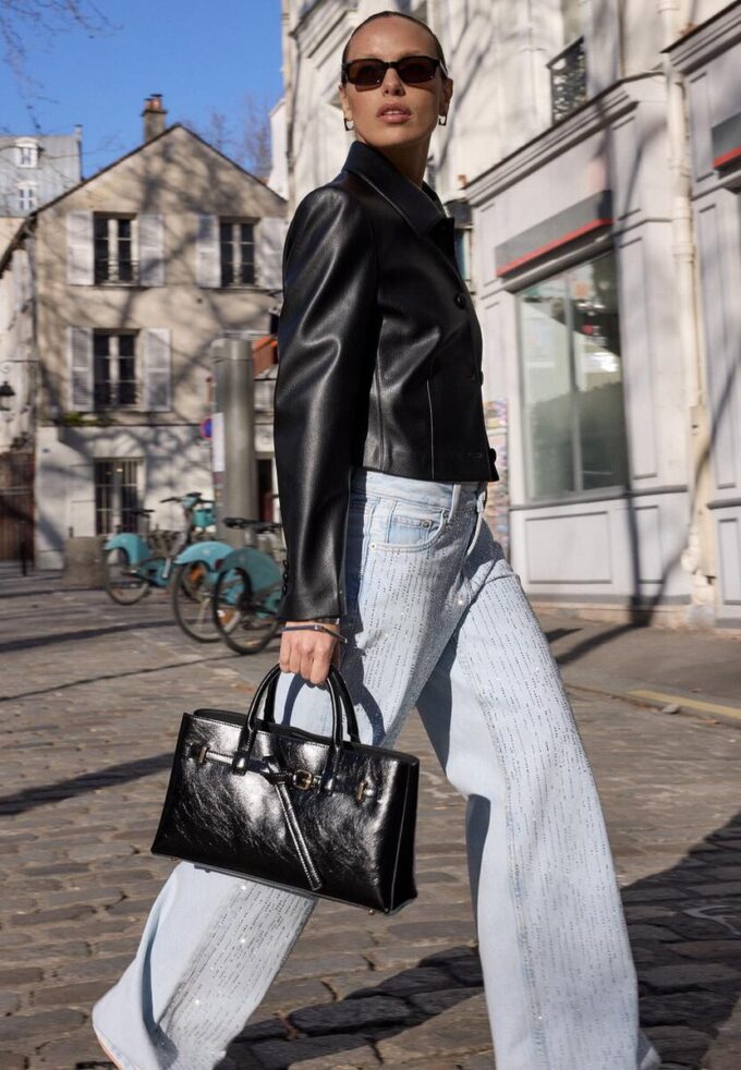 Blazer court effet cuir Blazer court effet cuir