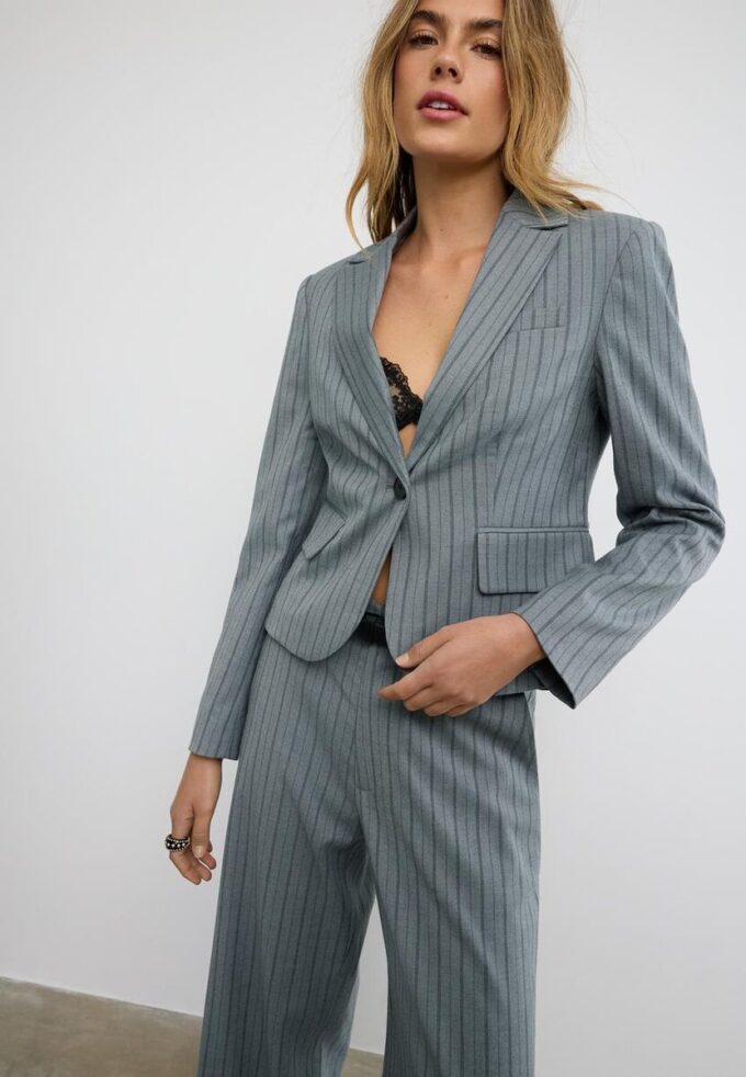 Blazer court à rayures Blazer court à rayures