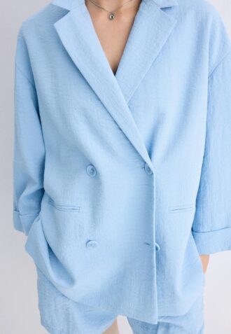 Blazer fluide à double boutonnage