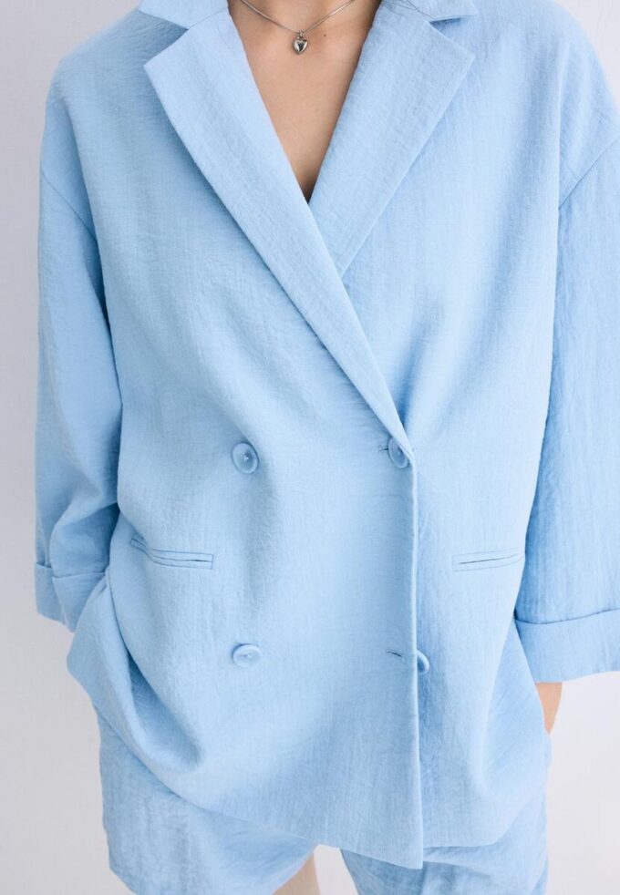 Blazer fluide à double boutonnage Blazer fluide à double boutonnage