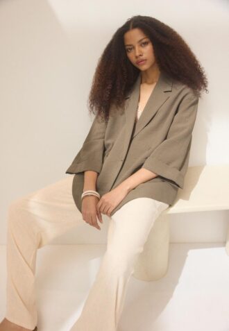 Blazer fluide à double boutonnage