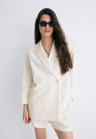 Blazer fluide à double boutonnage