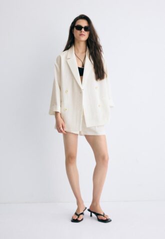 Blazer fluide à double boutonnage