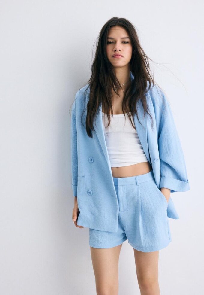 Blazer fluide à double boutonnage Blazer fluide à double boutonnage