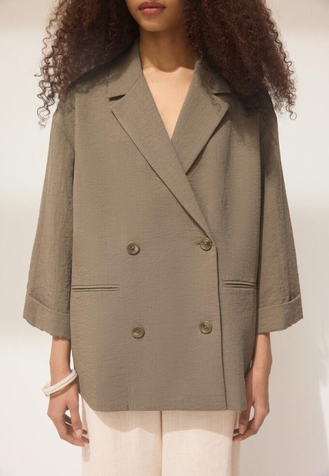 Blazer fluide à double boutonnage Blazer fluide à double boutonnage