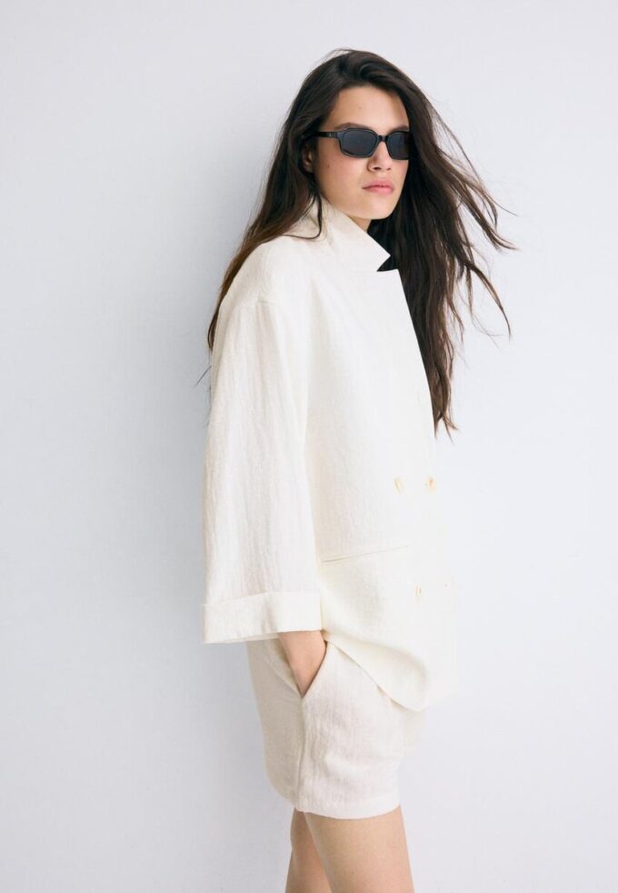 Blazer fluide à double boutonnage Blazer fluide à double boutonnage