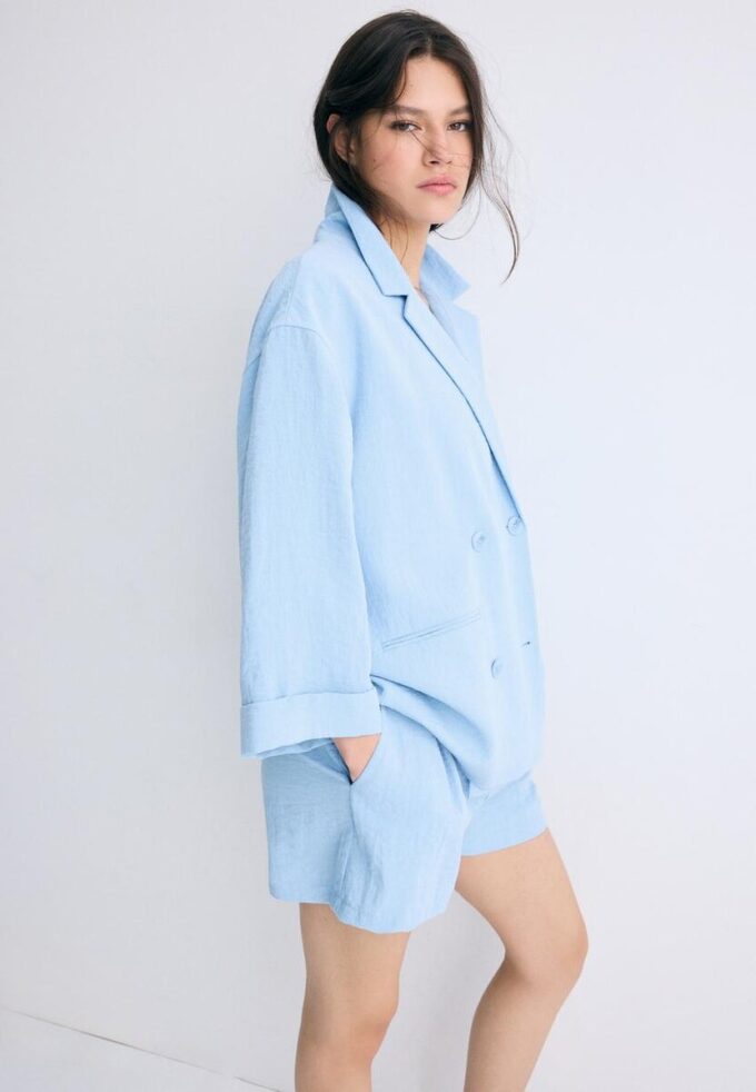 Blazer fluide à double boutonnage Blazer fluide à double boutonnage