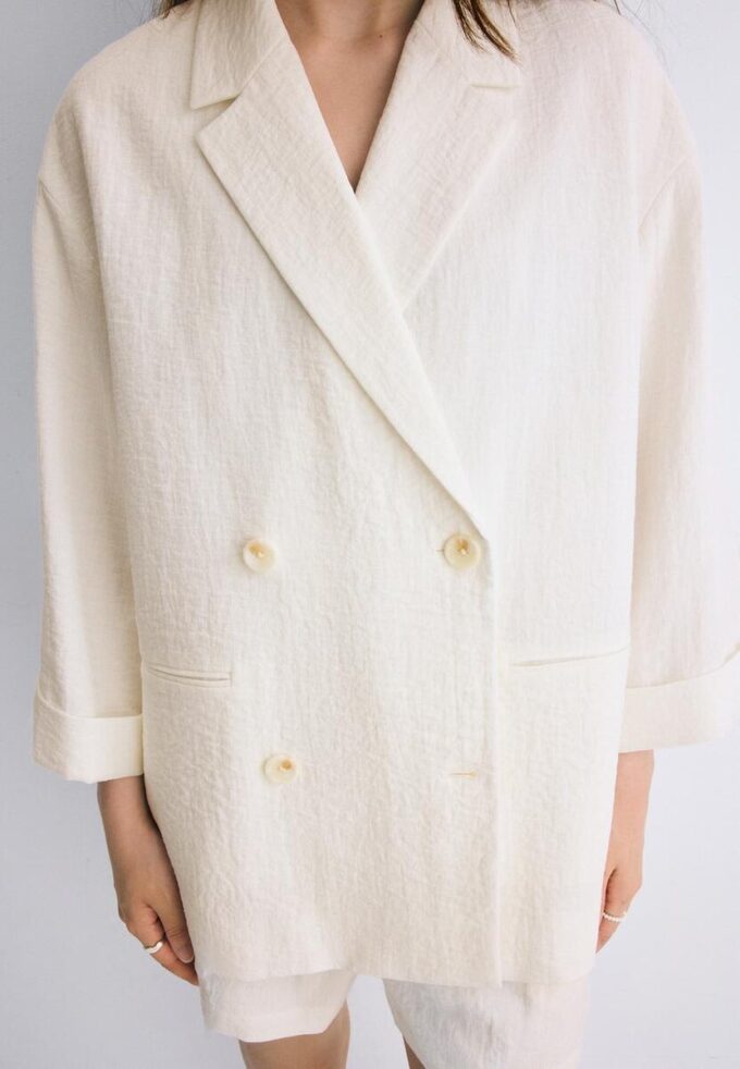 Blazer fluide à double boutonnage Blazer fluide à double boutonnage