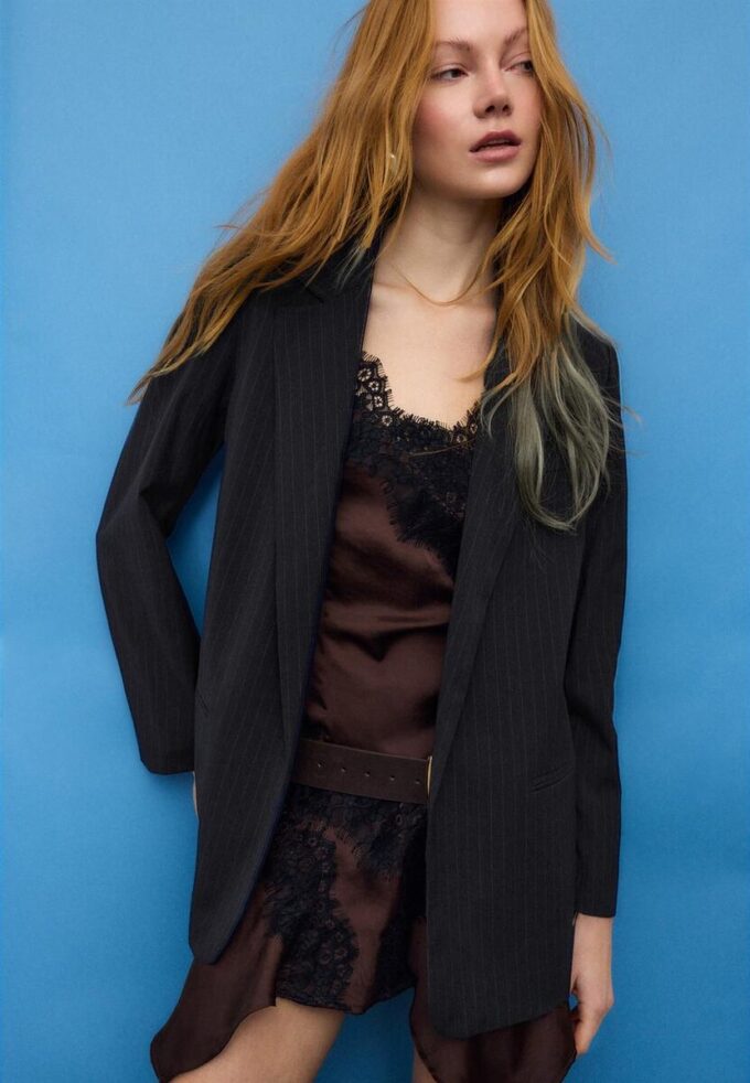 Blazer ouvert à rayures