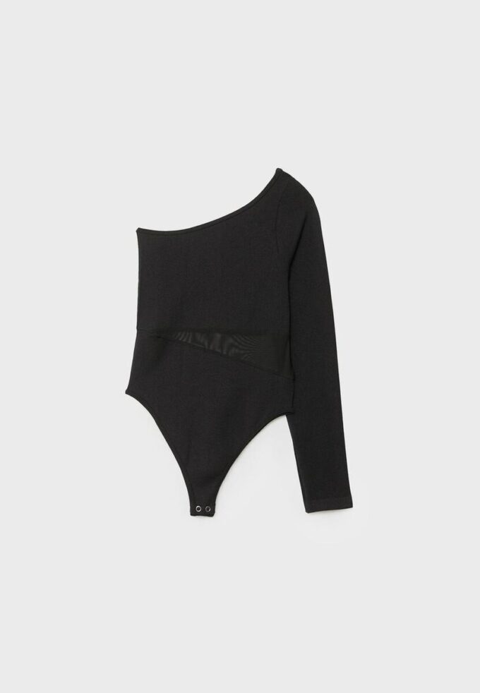 Body asymétrique avec détails transparents