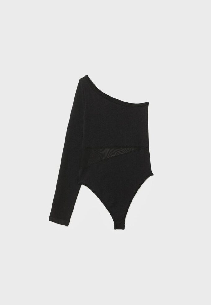 Body asymétrique avec détails transparents